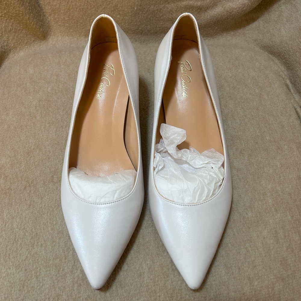 White Leather Pumps